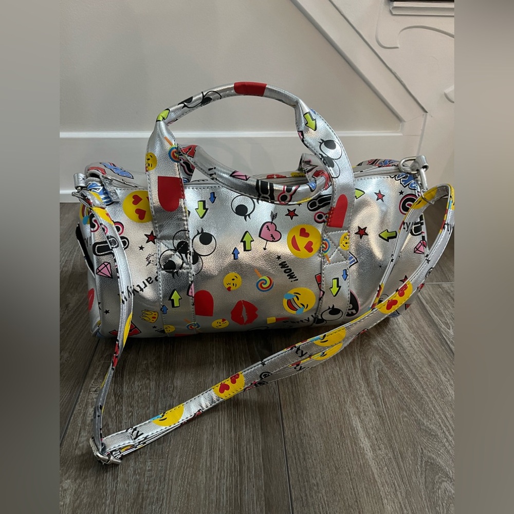 Bari Lynn Silver Duffle Bag - EUC!